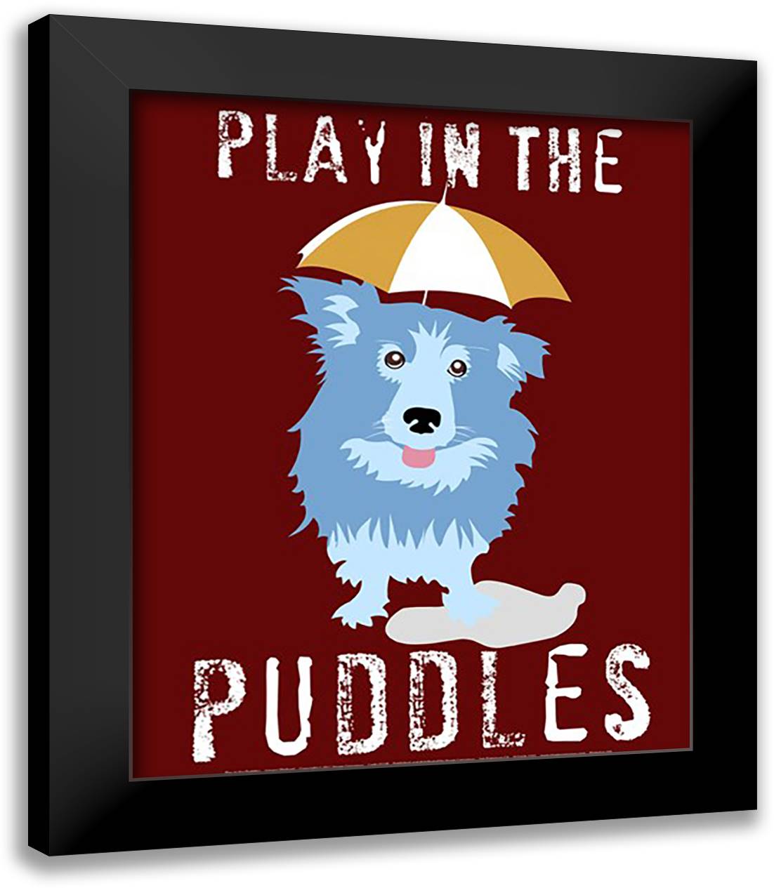 Play in the Puddles 15x18 Black Modern Wood Framed Art Print Poster by Oliphant, Ginger