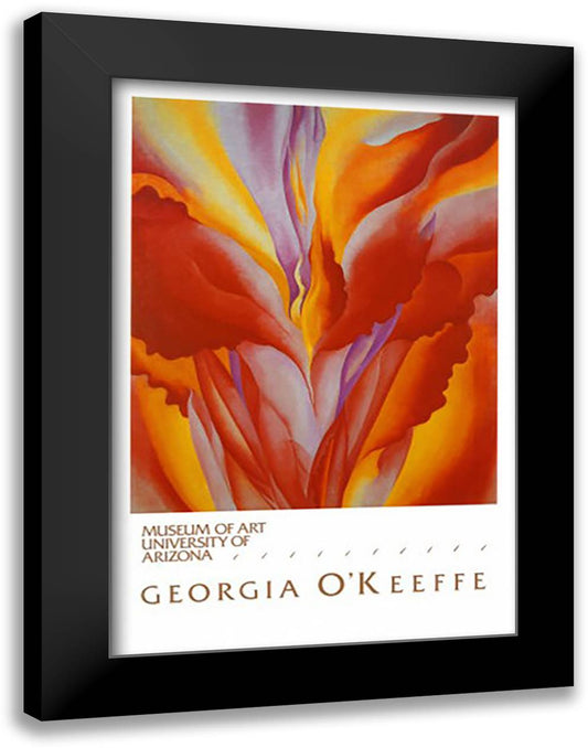 Red Canna 27x38 Black Modern Wood Framed Art Print Poster by O'Keeffe, Georgia