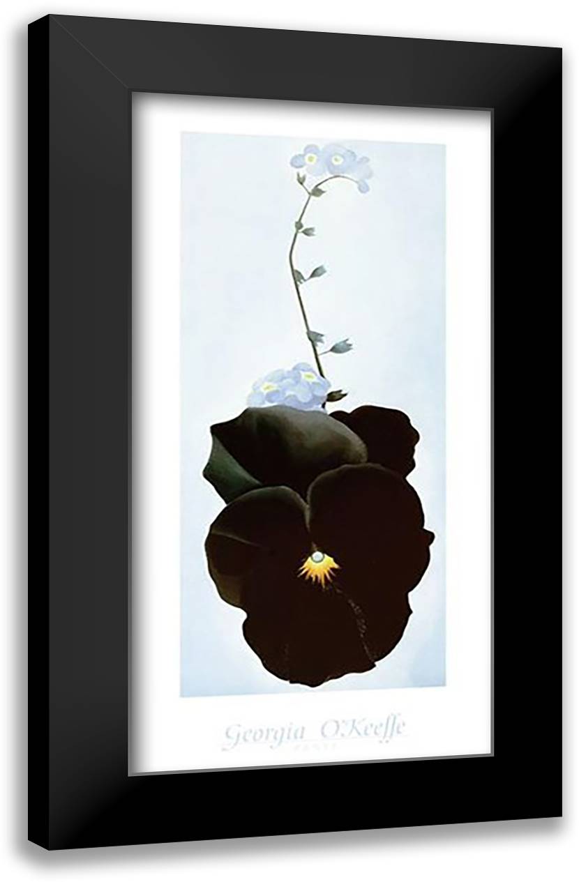 Pansy 22x40 Black Modern Wood Framed Art Print Poster by O'Keeffe, Georgia