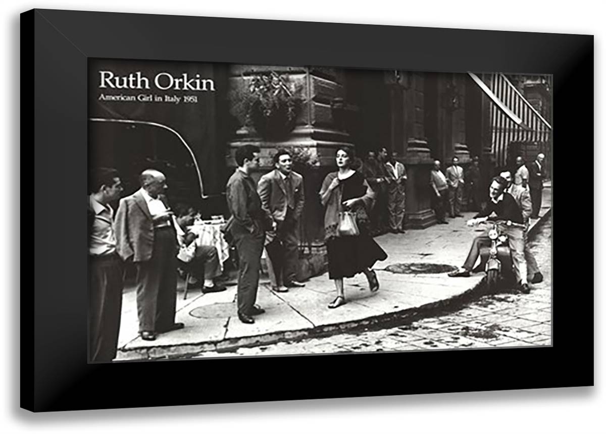 American Girl in Italy, 1951 40x28 Black Modern Wood Framed Art Print Poster by Orkin, Ruth