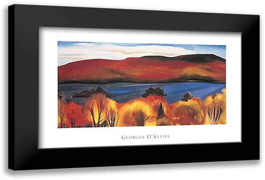 Lake George, Autumn, 1927 38x28 Black Modern Wood Framed Art Print Poster by O'Keeffe, Georgia