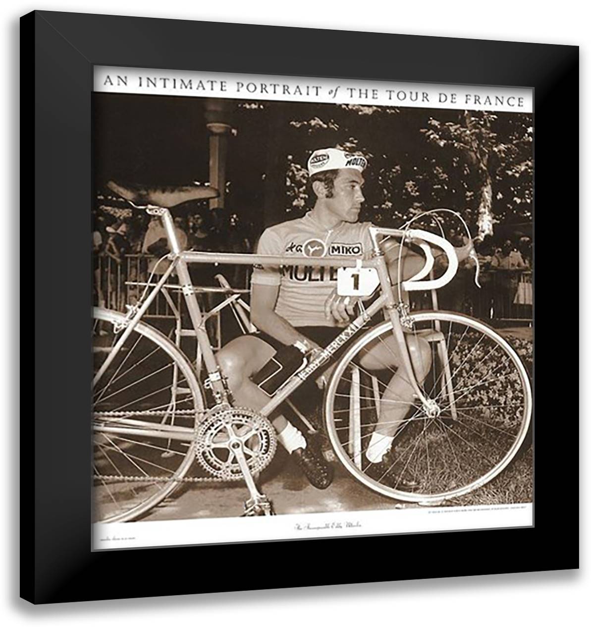 Incomparable Eddy Merckx 28x31 Black Modern Wood Framed Art Print Poster