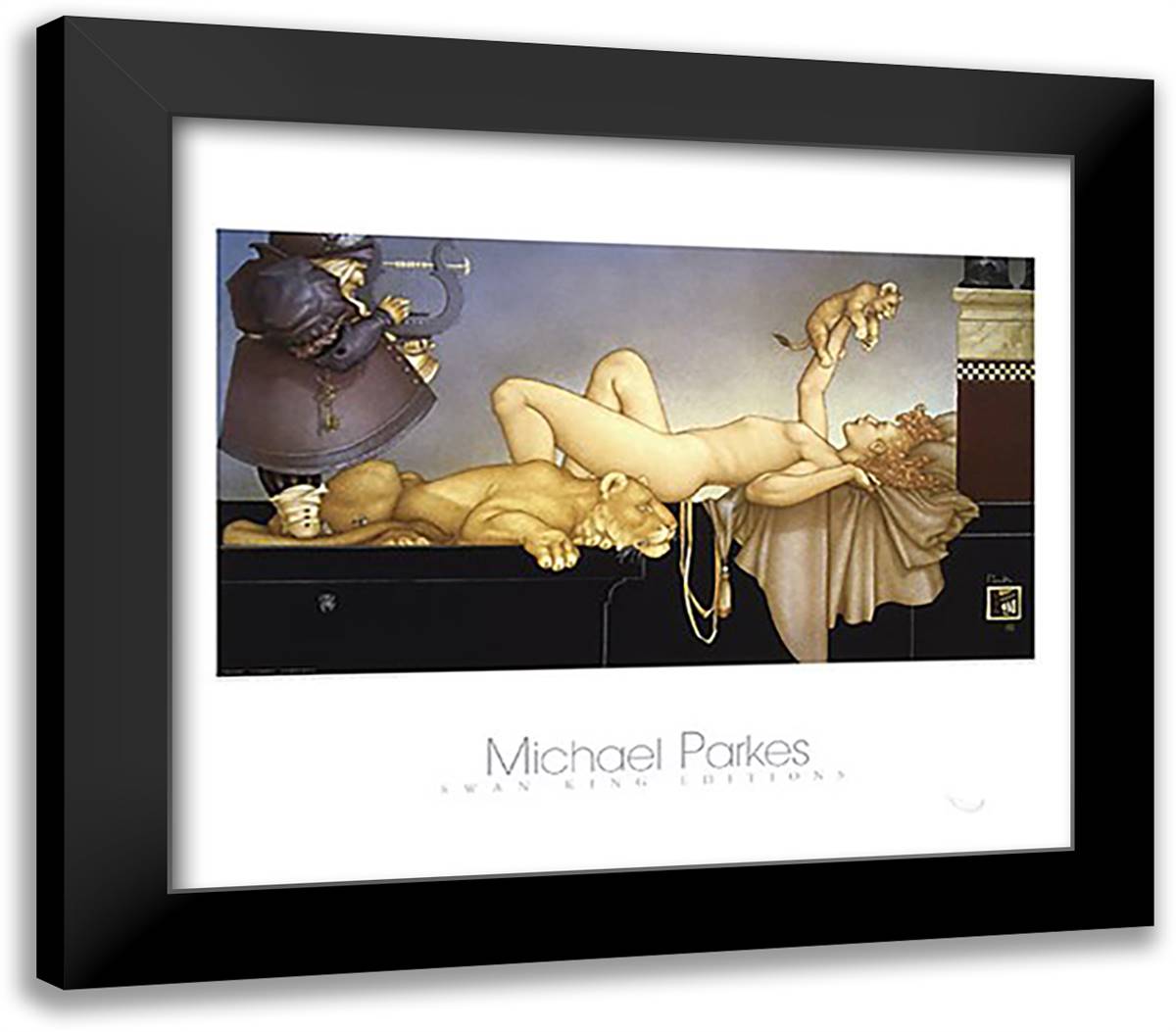 Dawn 32x28 Black Modern Wood Framed Art Print Poster by Parkes, Michael