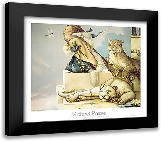 Deva 32x28 Black Modern Wood Framed Art Print Poster by Parkes, Michael