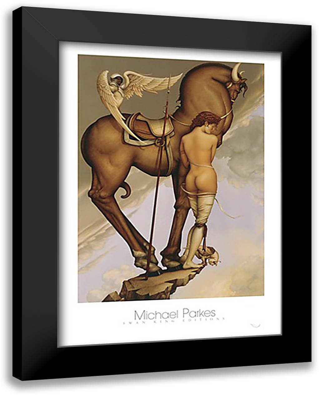 Athena 28x38 Black Modern Wood Framed Art Print Poster by Parkes, Michael