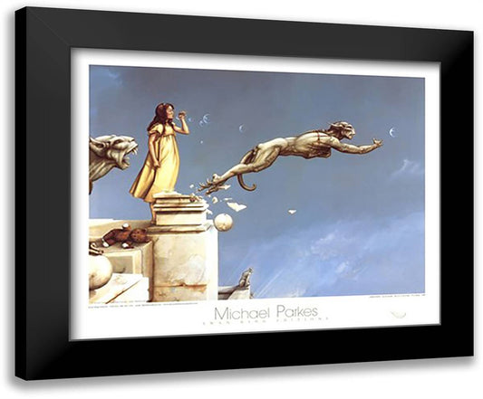 Gargoyles 24x20 Black Modern Wood Framed Art Print Poster by Parkes, Michael