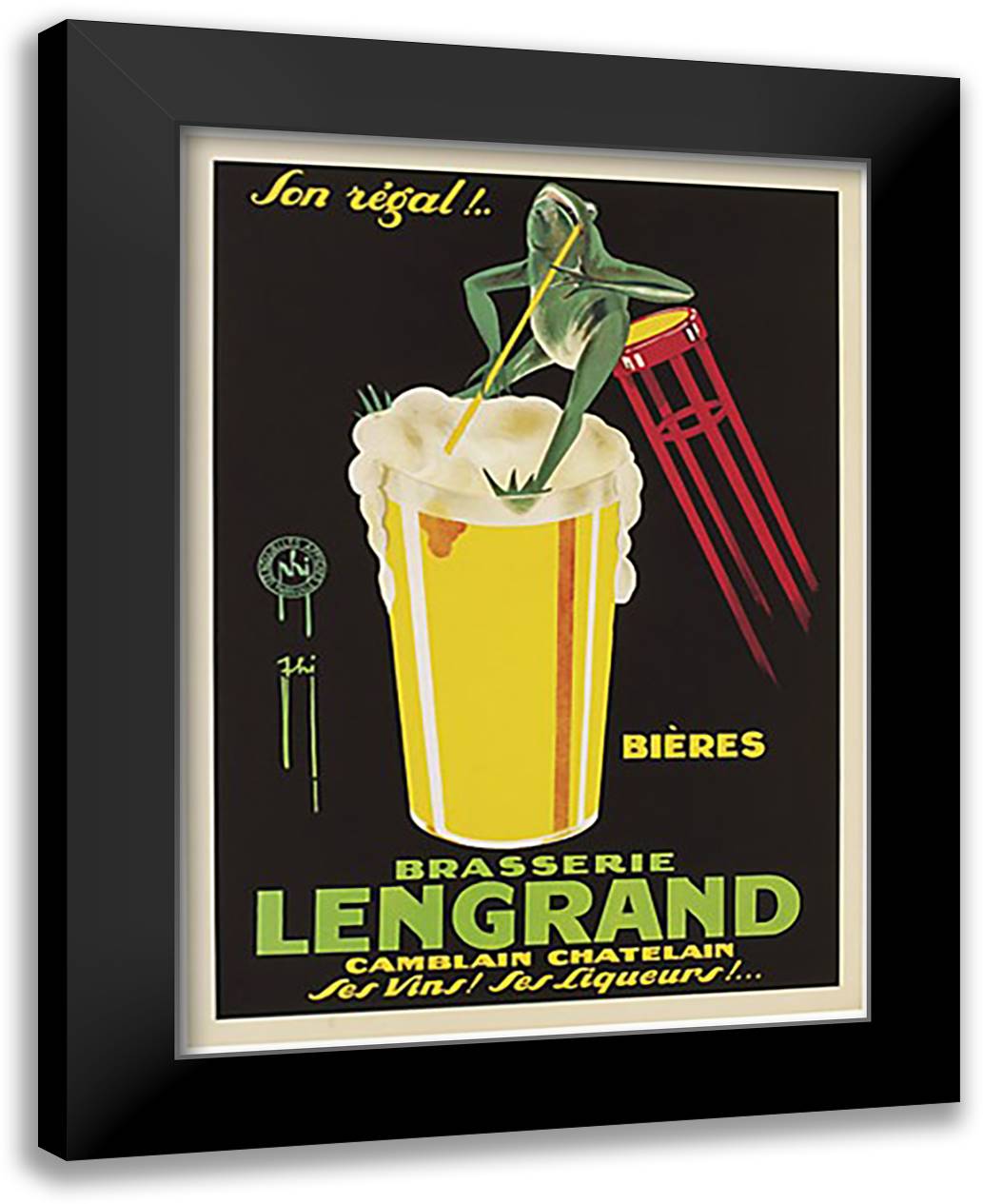 Lengrand 22x30 Black Modern Wood Framed Art Print Poster by Phy