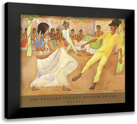 Baile en Tehuantepec 32x28 Black Modern Wood Framed Art Print Poster by Rivera, Diego