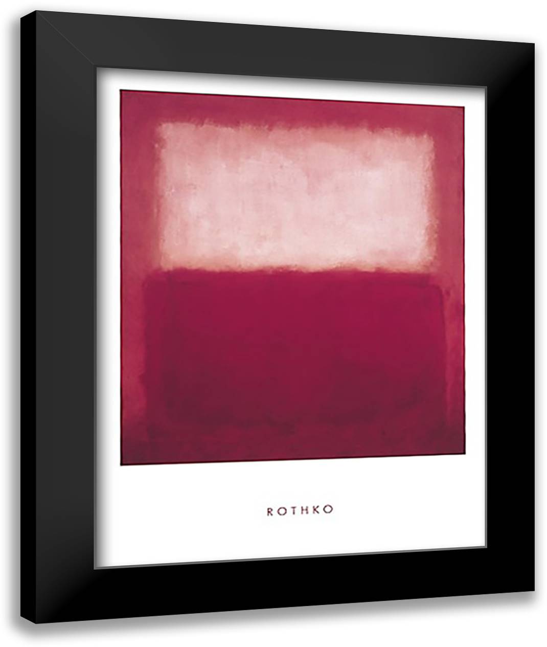 White over Red 28x36 Black Modern Wood Framed Art Print Poster by Rothko, Mark