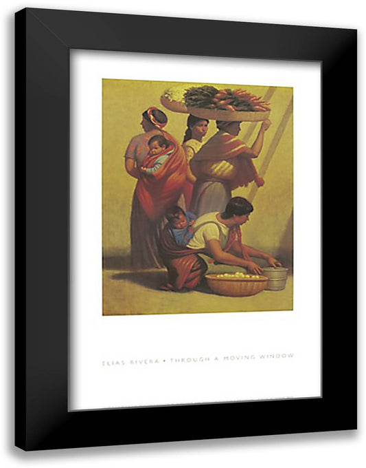 Through a Moving Window 28x40 Black Modern Wood Framed Art Print Poster by Rivera, Diego