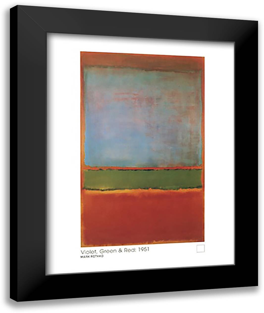 Violet, Green and Red: 1951 28x36 Black Modern Wood Framed Art Print Poster by Rothko, Mark