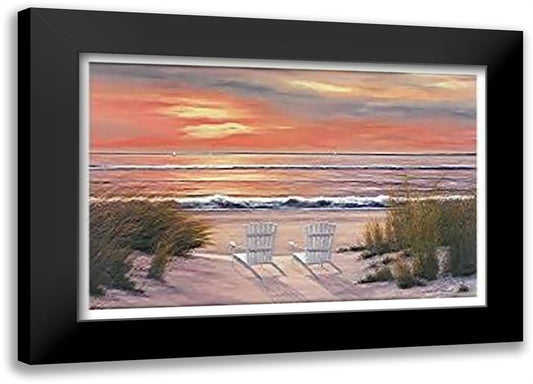 Paradise Sunset 40x28 Black Modern Wood Framed Art Print Poster by Romanello, Diane