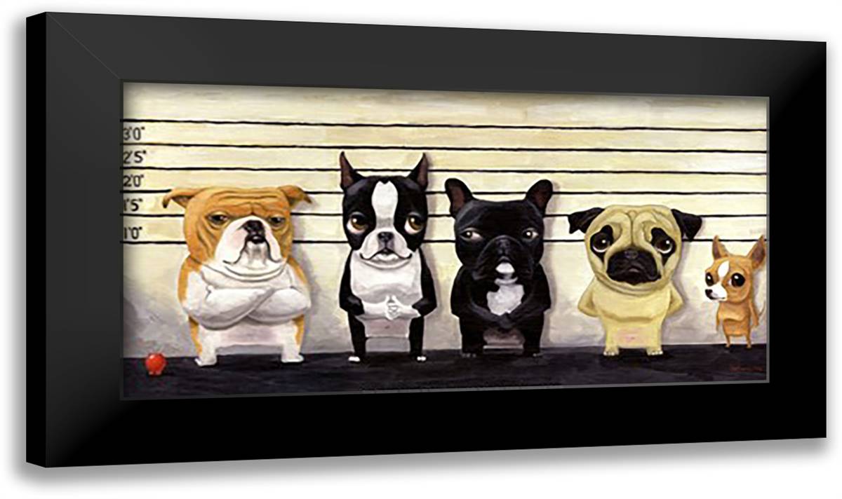 The Lineup 28x16 Black Modern Wood Framed Art Print Poster by Rubenacker, Brian