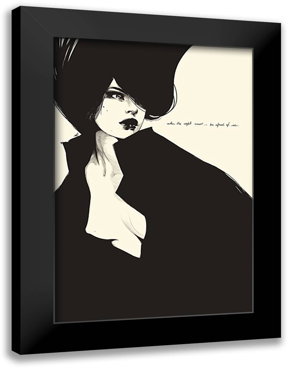 When the Night Comes 18x24 Black Modern Wood Framed Art Print Poster by Rebollo, Manuel