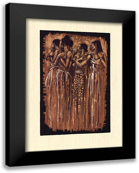 Sisters in Spirit (24 x 34) 28x38 Black Modern Wood Framed Art Print Poster by Stewart, Monica