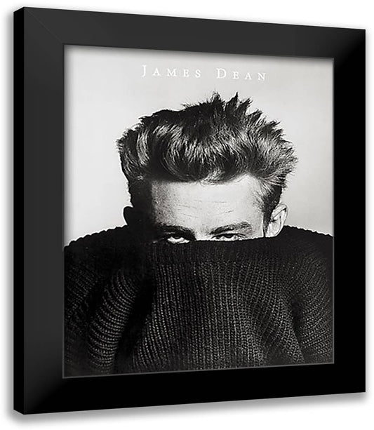 James Dean in Sweater,.1955 26x32 Black Modern Wood Framed Art Print Poster by Stern, Phil