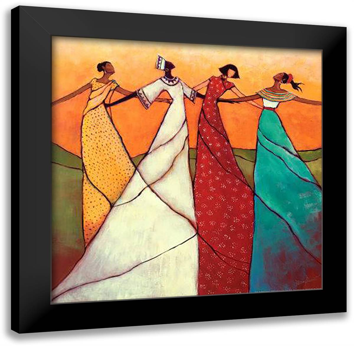 Unity 20x20 Black Modern Wood Framed Art Print Poster by Stewart, Monica