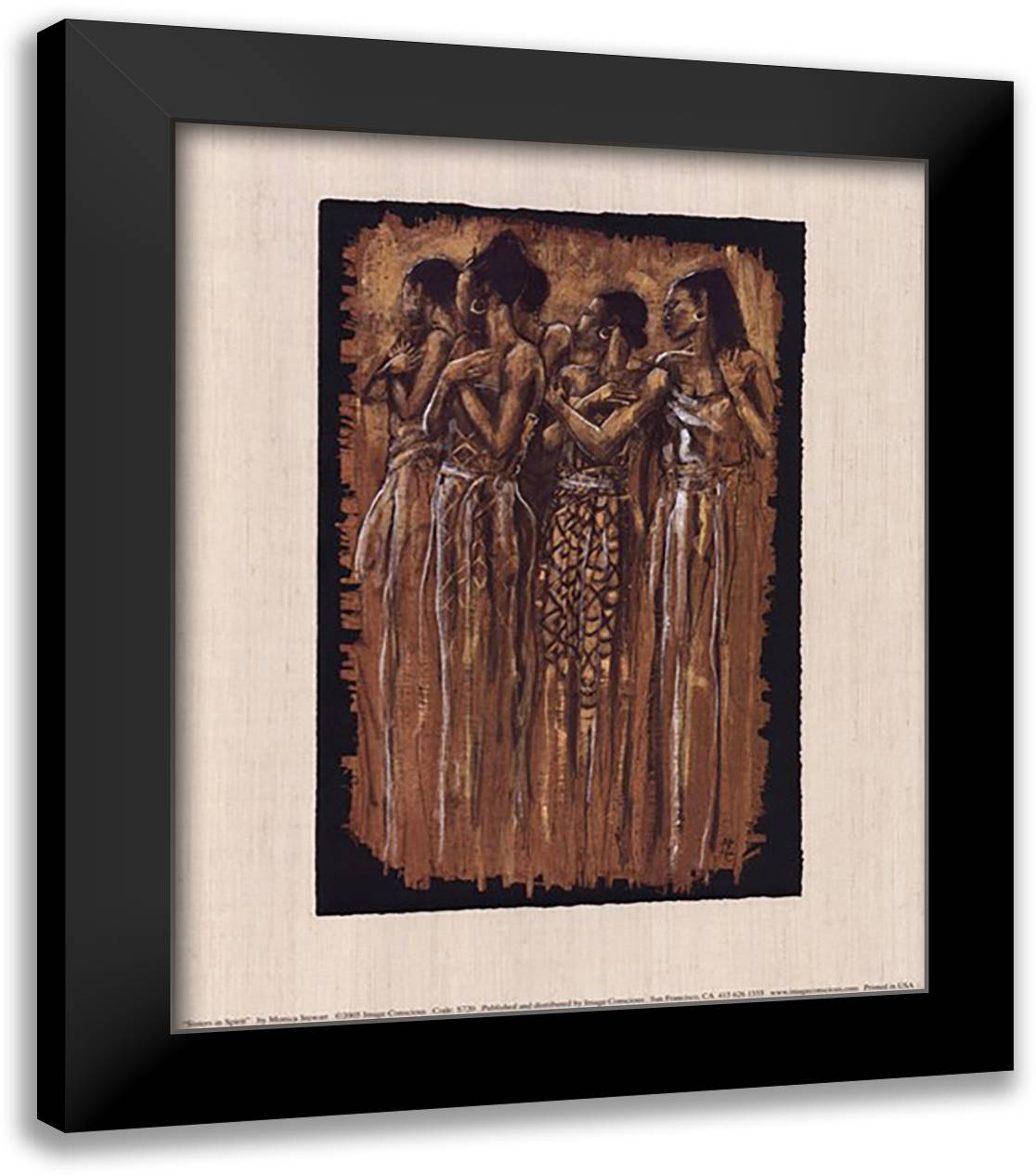 Sisters in Spirit (8 x 10) 12x14 Black Modern Wood Framed Art Print Poster by Stewart, Monica