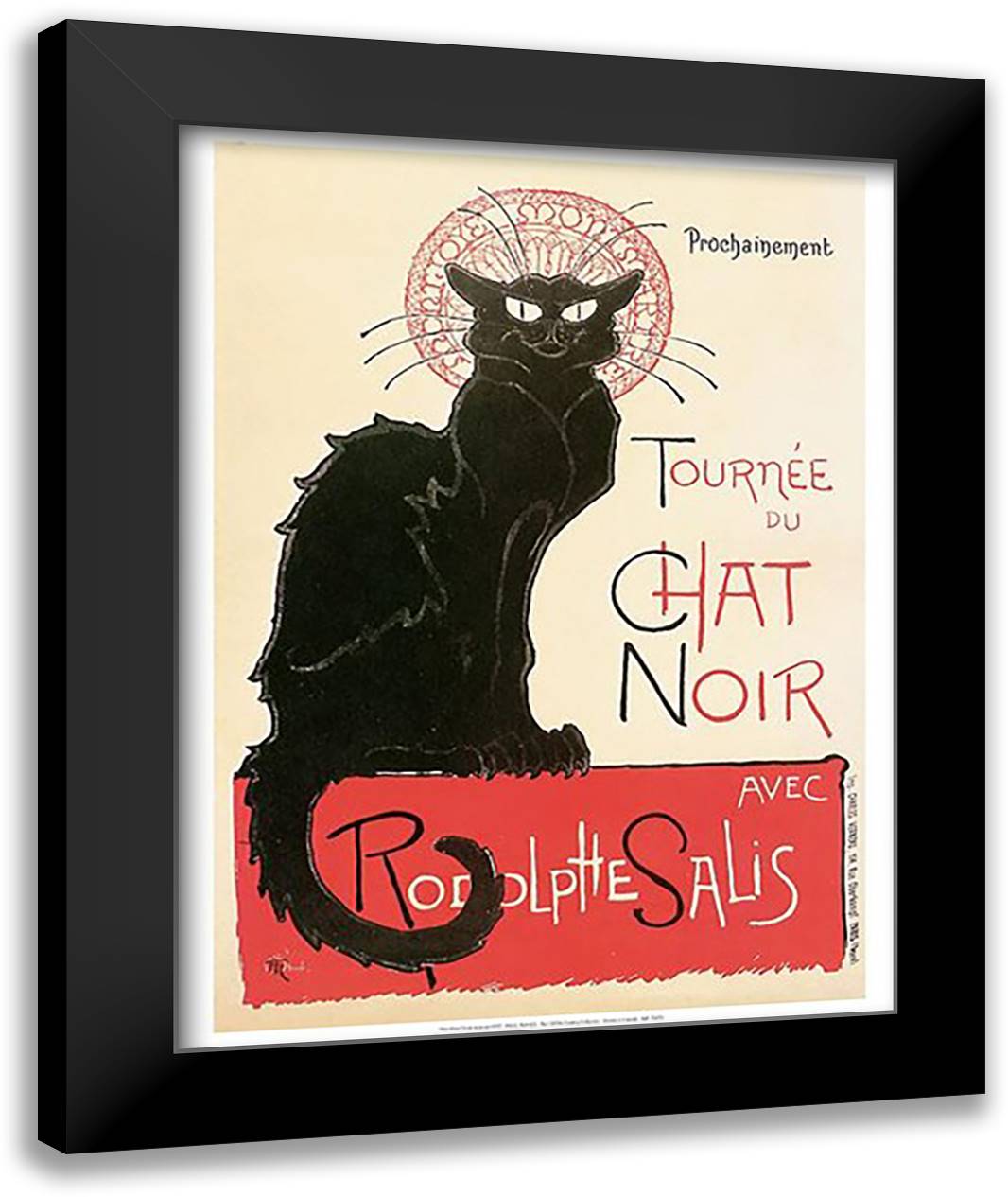 Chat Noir 24x32 Black Modern Wood Framed Art Print Poster by Steinlen, Theophile-Alexandre