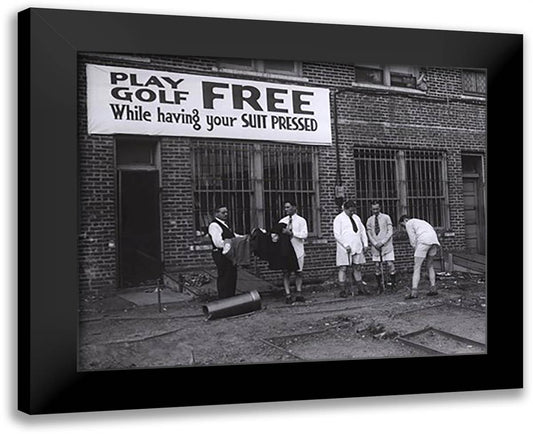 Free Golf 32x26 Black Modern Wood Framed Art Print Poster