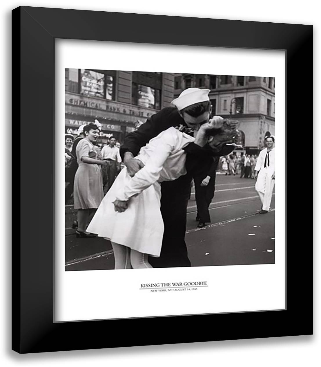 Kissing The War Goodbye 26x32 Black Modern Wood Framed Art Print Poster
