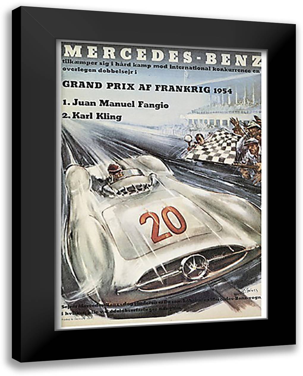 Benz 24x32 Black Modern Wood Framed Art Print Poster