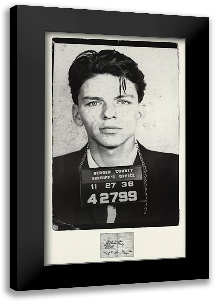 Frank Sinatra [Mugshot] 24x39 Black Modern Wood Framed Art Print Poster