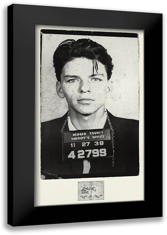 Frank Sinatra [Mugshot] 24x39 Black Modern Wood Framed Art Print Poster