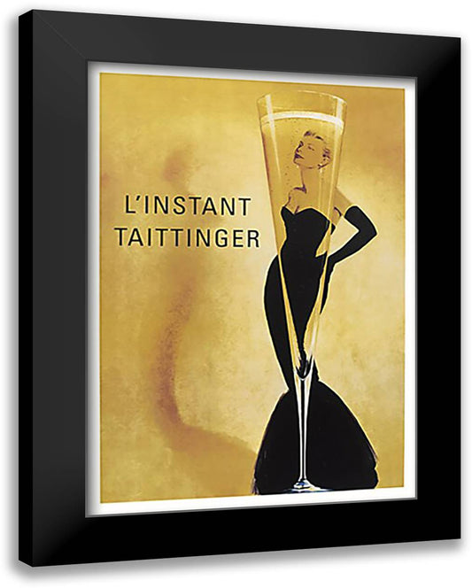 Taittinger 28x40 Black Modern Wood Framed Art Print Poster