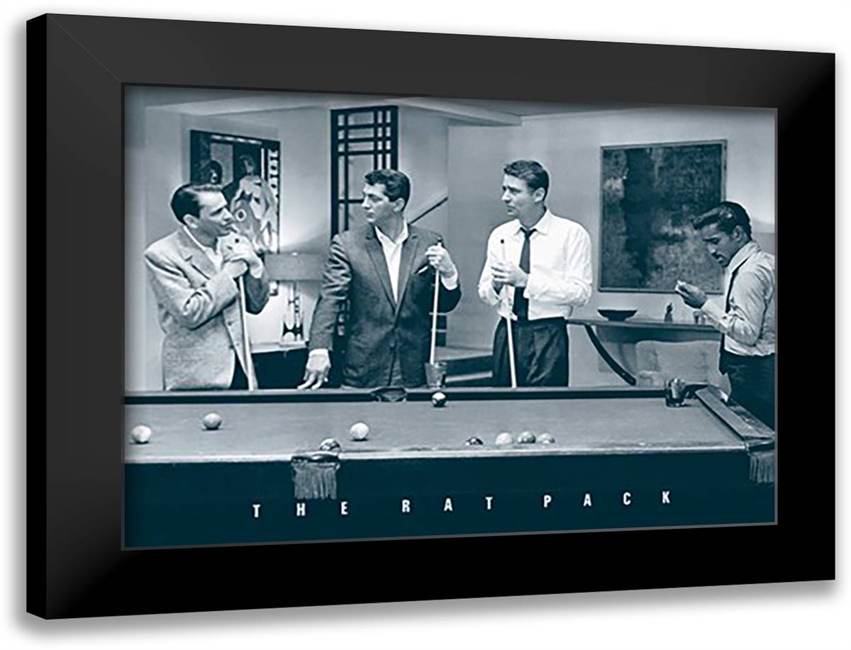 Rat Pack - Pool 40x28 Black Modern Wood Framed Art Print Poster