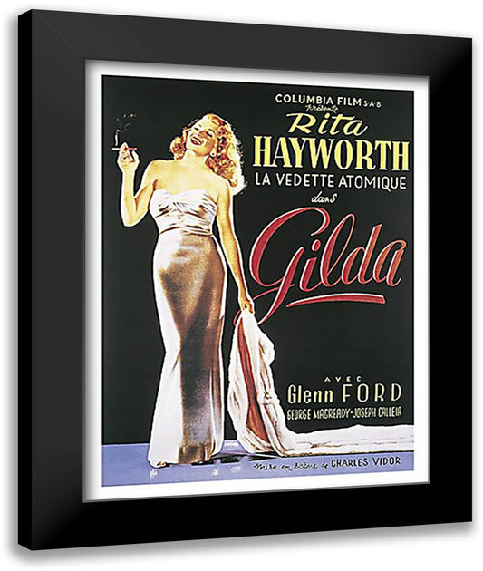 Gilda 28x36 Black Modern Wood Framed Art Print Poster