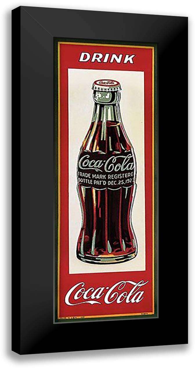 Drink Coca-Cola 16x40 Black Modern Wood Framed Art Print Poster