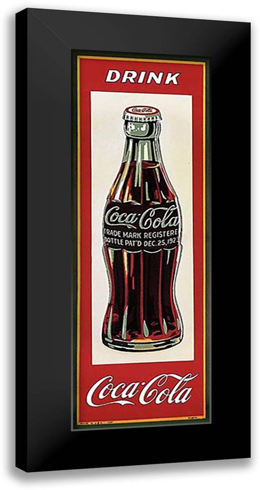 Drink Coca-Cola 16x40 Black Modern Wood Framed Art Print Poster