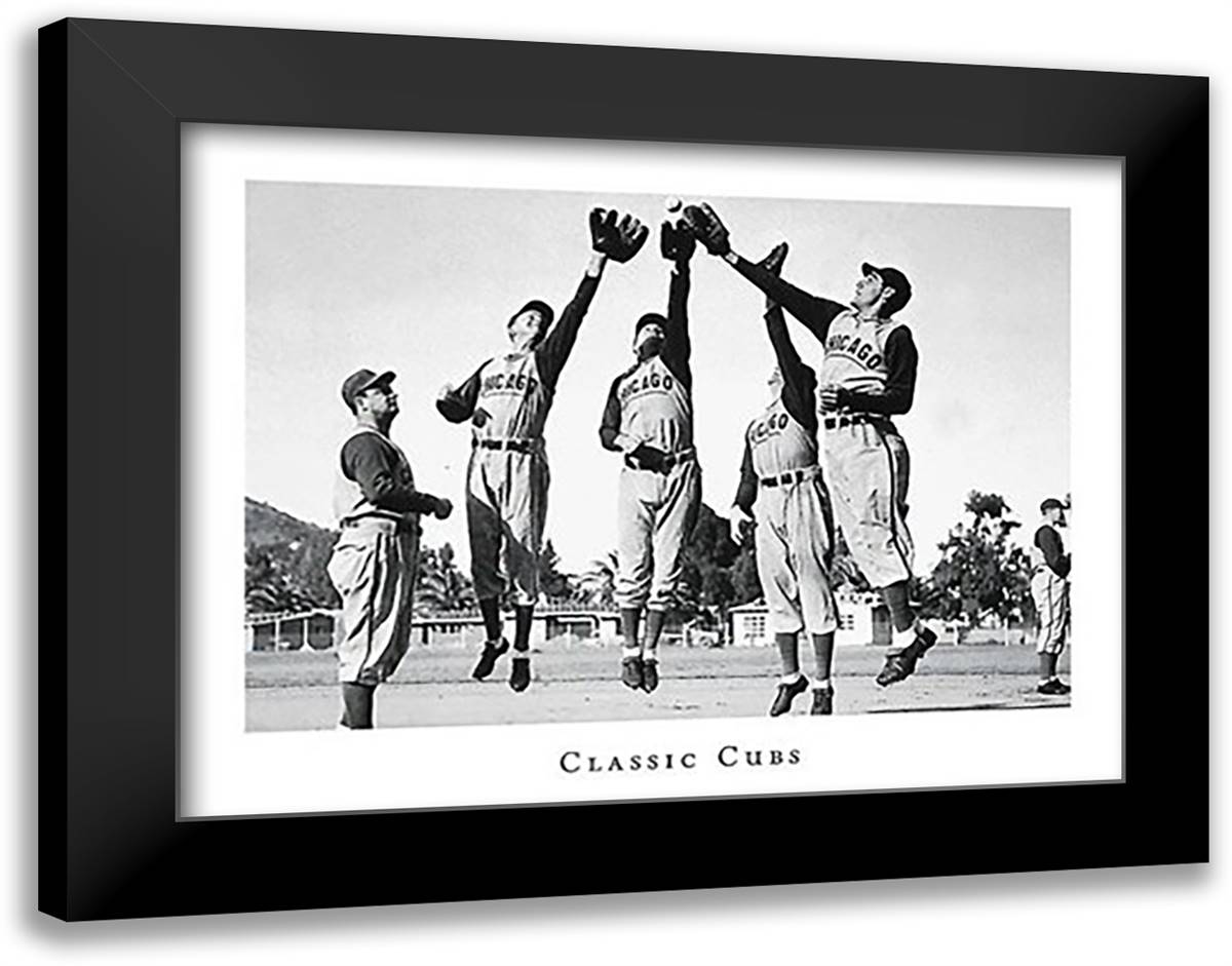 Classic Cubs 28x22 Black Modern Wood Framed Art Print Poster