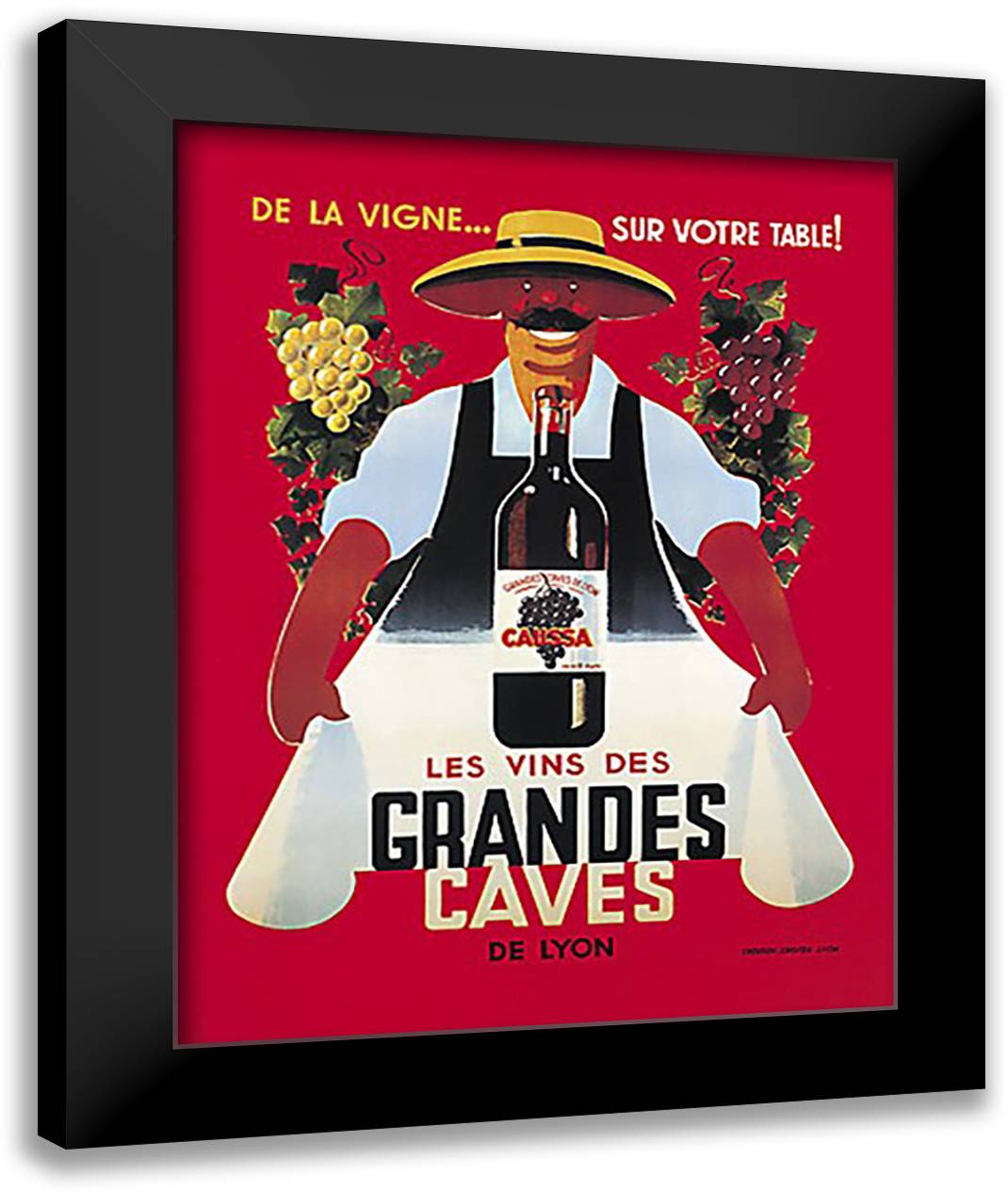 Les Vins des Grandes Caves 28x36 Black Modern Wood Framed Art Print Poster