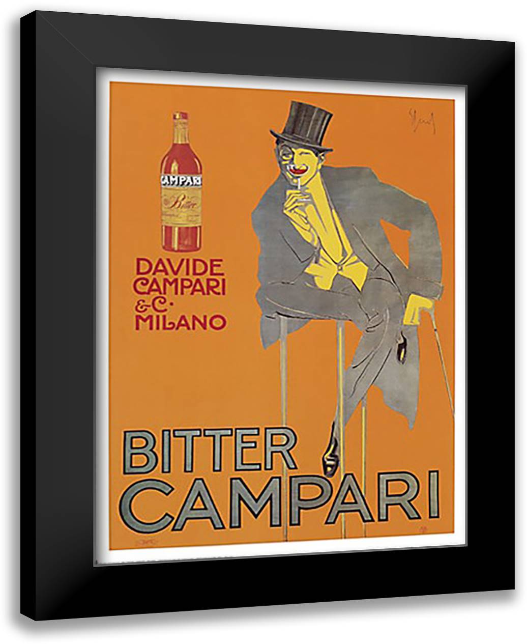 Bitter Campari 24x32 Black Modern Wood Framed Art Print Poster