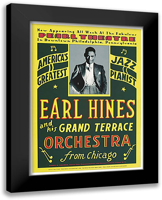 Earl Hines, 1929 21x28 Black Modern Wood Framed Art Print Poster