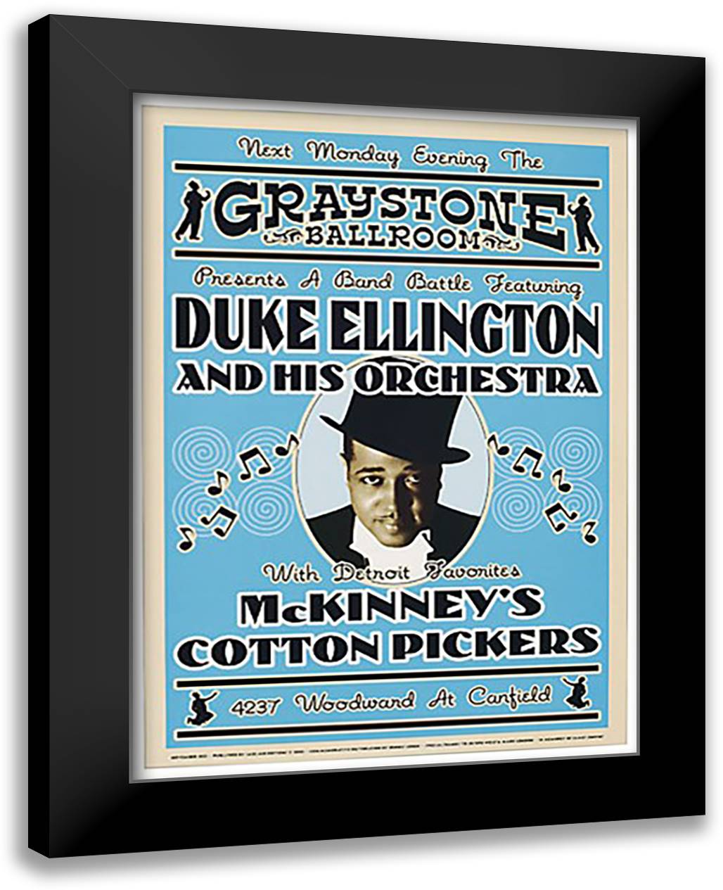 Duke Ellington, 1933 21x28 Black Modern Wood Framed Art Print Poster