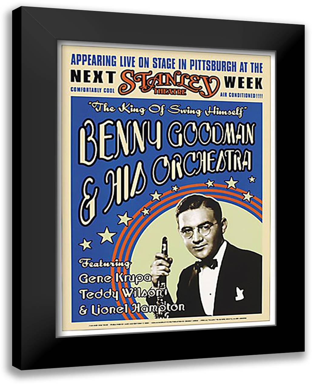 Benny Goodman, 1936 21x28 Black Modern Wood Framed Art Print Poster