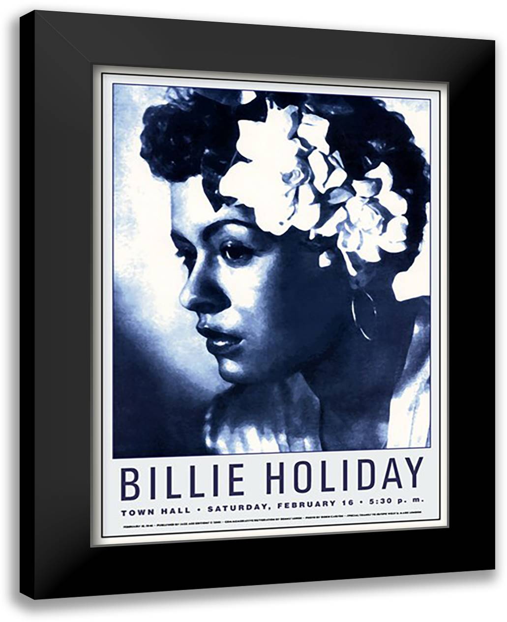 Billie Holiday, 1946 21x28 Black Modern Wood Framed Art Print Poster