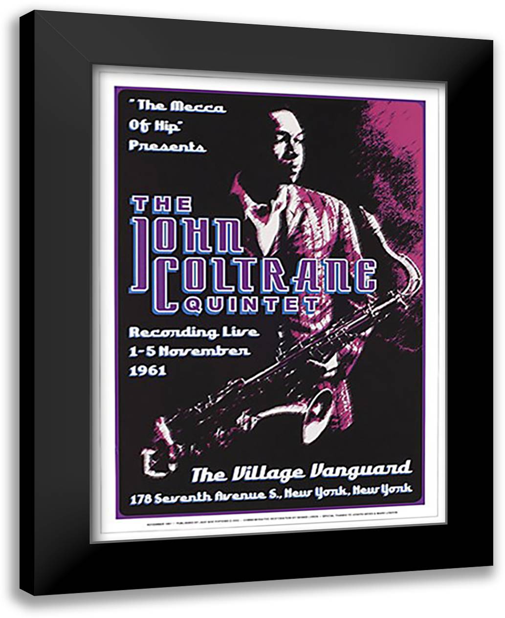 John Coltrane, 1961 21x28 Black Modern Wood Framed Art Print Poster