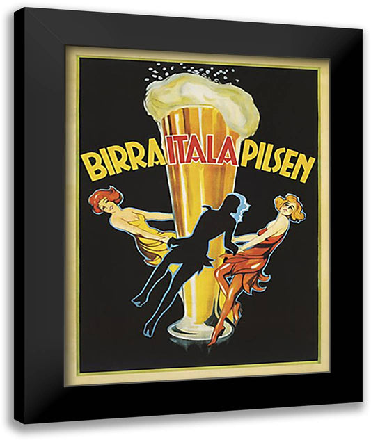 Birra Itala Pilsen 28x36 Black Modern Wood Framed Art Print Poster