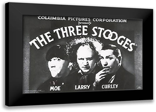 Stooges Opening Credits 40x28 Black Modern Wood Framed Art Print Poster