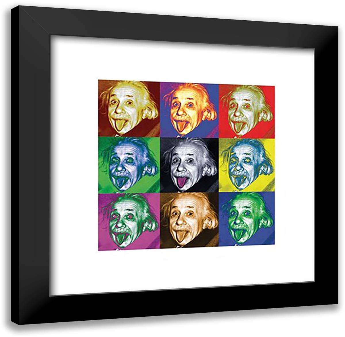 Albert Einstein ??? Pop Art 20x20 Black Modern Wood Framed Art Print Poster