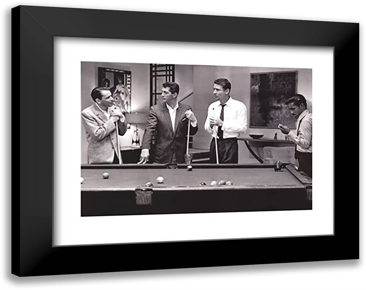 Rat Pack ??? Pool 36x28 Black Modern Wood Framed Art Print Poster