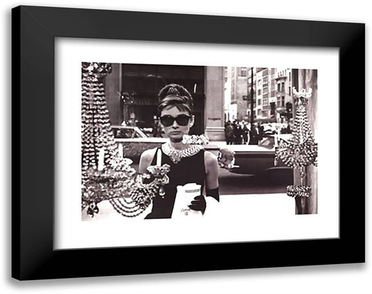 Audrey Hepburn ??? Window 36x28 Black Modern Wood Framed Art Print Poster