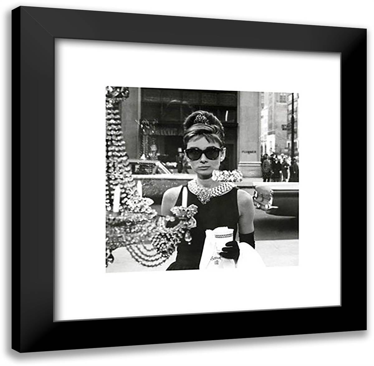 Audrey Hepburn ??? Window 20x20 Black Modern Wood Framed Art Print Poster