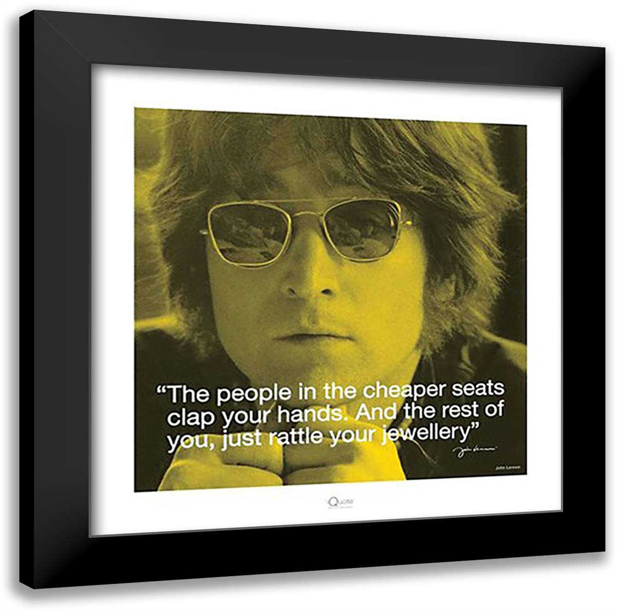 John Lennon- Clap Your Hands 20x20 Black Modern Wood Framed Art Print Poster
