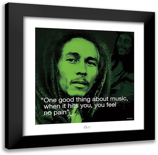 Bob Marley- No Pain 20x20 Black Modern Wood Framed Art Print Poster