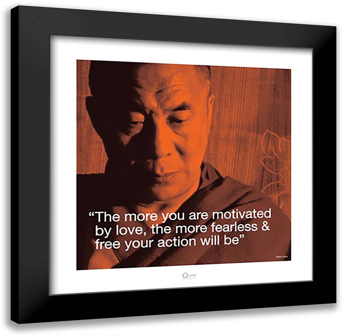 Dalai Lama- Motivated by Love 20x20 Black Modern Wood Framed Art Print Poster